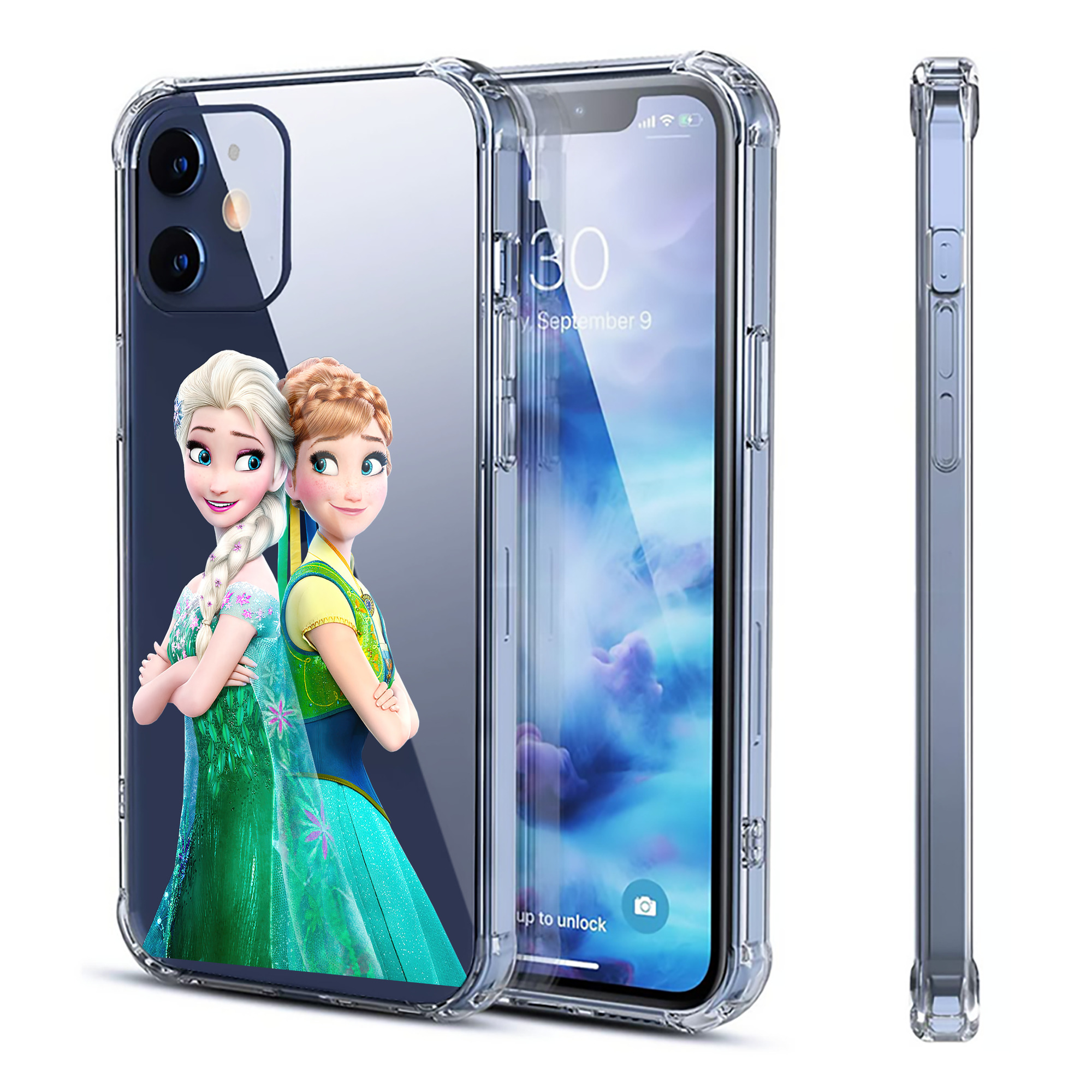 （画像用） アナと雪の女王 アンナ エルサ Frozen Anna Elsa 【iPhone 12シリーズ対応】透明スマホケース（クリアソフトケース）